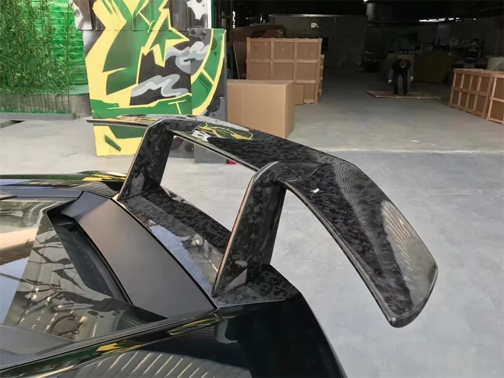 P Style Forged Carbon Fiber Rear Spoiler for Huracan EVO Carbon Fiber Tail Wing + Deck Lid for LP610 LP580